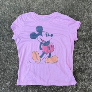 Disney Mickey Mouse Graphic T-Shirt Pink Women's Large
